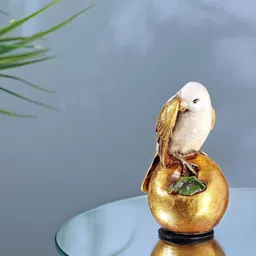 NM White & Gold-toned Birds and Animals Curio Showpiece-6