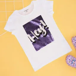Pantaloons Junior Girls Typography Printed Round Neck Cotton T-shirt-picture-26