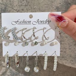 Vembley Silver-Plated Half Hoop Earrings-image-60