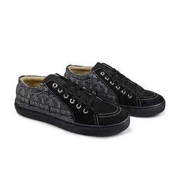 KobSook Men Printed Round Toe Comfort Insole Suede Slip-On Sneakers-4