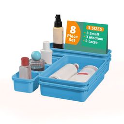 Aura Blue Set of 6 Regular Makeup Organiser Organisers-image-18