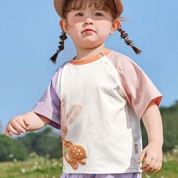 LULU & SKY Girls Graphic Printed Relaxed Fit Cotton T-shirt-image-93