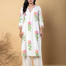 Readiprint Women Floral Printed Pleated Sequinned Kurta with Palazzos-image-89