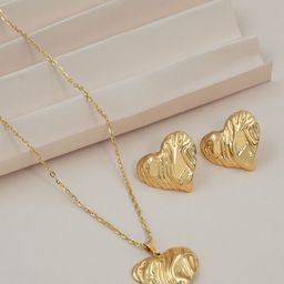 ARTKLIM Gold-Plated Heart-Shaped Jewellery Set-image-91