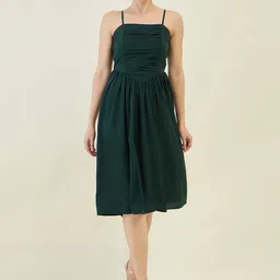 aayu Fit & Flare Ruched Midi Dress-image-40