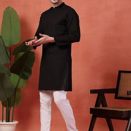 Sangria Men Pure Cotton Mandarin Collar Kurta-27