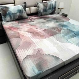 Pure Decor Multicoloured Pure Cotton 400 TC King Bedsheet Set 2.75 m x 2.73 m-image-7