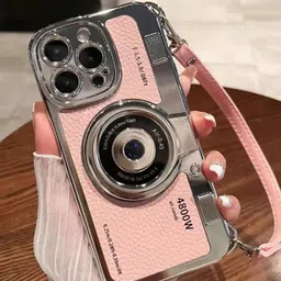 Luxury Kase iPhone 16 Pro Max Retro Vintage Camera Style PU Leather Case 3D Lens Design-image-1