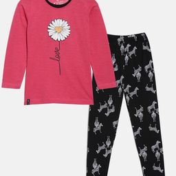 3PIN Girls Printed Pure Cotton Tshirt & Leggings Clothing Set-image-80