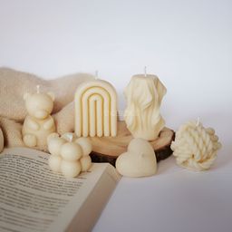ENCEBIENCE Off White 6 Pieces French Lavender Pillar Candle-57