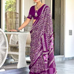LeeliPeeri Designer Batik Ready to Wear Block Print Saree-picture-9