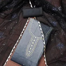 Blissta Embellished Unstitched Dress Material-image-38