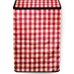 The Furnishing Tree Washing Machine Cover Plaid Pattern Maroon Compatible for Whirlpool 6.5 Kg Full-picture-21