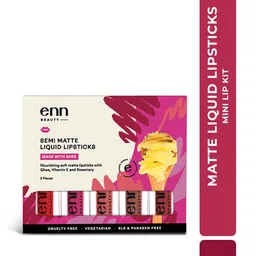 ENN Beauty Set Of 5 Long Lasting Semi Matte Liquid Lipsticks Kit 1.5ml Each- Intense Pinks-0