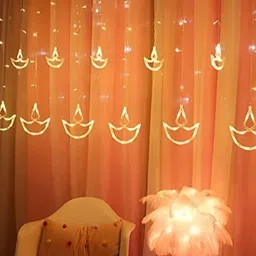 SPARK WORLD Yellow Diya-Shaped String Lights image 2