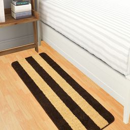 Homefab India Coffee Brown & Black Striped Anti-Skid Floor Runners-51