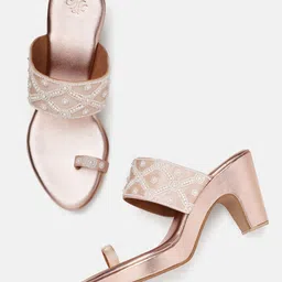 House of Pataudi Embellished Platform Heel Sandals-picture-49