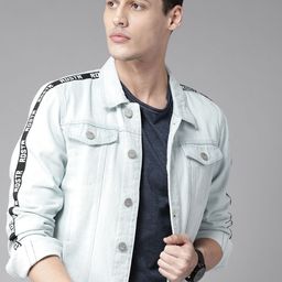Roadster Men Blue Solid Denim Jacket-image-44