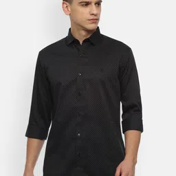 V Dot Men Blue Slim Fit Self Design Formal Shirt-image-25