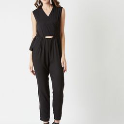Miss Chase Women Black Solid Basic Jumpsuit-picture-14