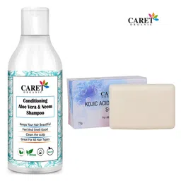 CARET ORGANIC Aloe vera & Neem Shampoo- 200 ml & Kojic Acid Vitamin C Soap Combo - 75 g-6
