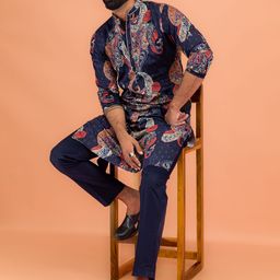 KISAH Men Printed Regular Kurta with Trousers-image-71