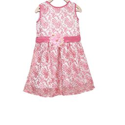 StyleStone Girls White Self-Design Fit and Flare Dress-image-76