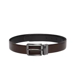 Louis Philippe Men Brown Leather Reversible Solid Belt-picture-50