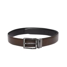 Louis Philippe Men Brown Leather Reversible Solid Belt-image-86