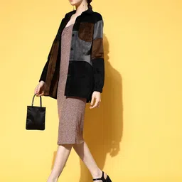 Berrylush Women Colourblocked Tailored Jacket-image-9