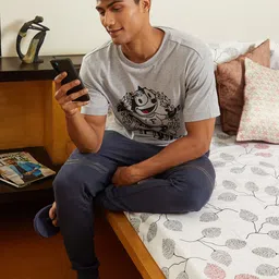 Flying Machine Men Navy Blue Solid Pure Cotton Joggers-image-75