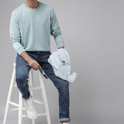 The Roadster Lifestyle Co. Men Solid Knitted Sweatshirt-image-40