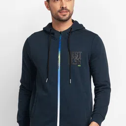 SPYKAR Typography Printed Hooded Front-Open Sweatshirt-picture-16