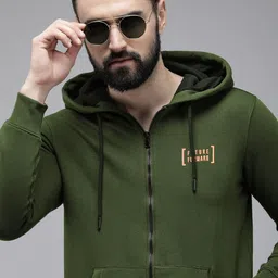 SPYKAR Typography Printed Front-Open Hooded Sweatshirt-image-7