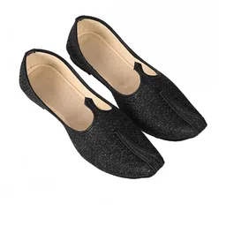 Aristitch Men Black Textured Suede Mojari Casual shoes-image-40