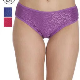 Reveira Woman Pack of 3 Assorted Cotton Hipster Briefs-image-46