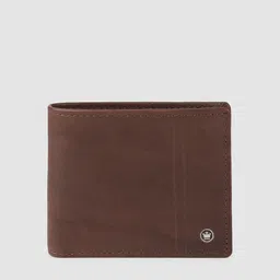 Louis Philippe Men Brown Solid Two Fold Leather Wallet-33