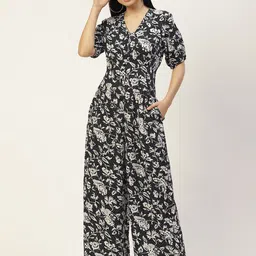 Rue Collection Black & Off White Printed Basic Jumpsuit-picture-17