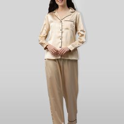 PRETTY LOVING THING Women Gold-Toned & Black Night suit-image-16