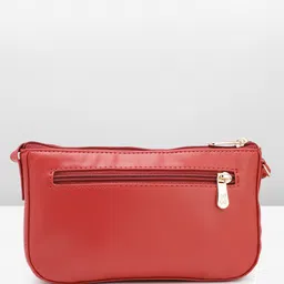 Baggit Solid Structured Sling Bag With Link Chain Embellishment Detail image 2
