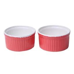MARKET99 Set Of 2 Red & White Muffin Cups - 180 ml Each image 4