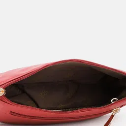 Baggit Solid Structured Sling Bag With Link Chain Embellishment Detail image 5