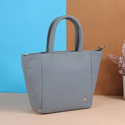 Metro Blue Textured PU Structured Shoulder Bag-5