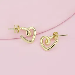 Carlton London Gold-Plated Contemporary Studs Earrings-image-15
