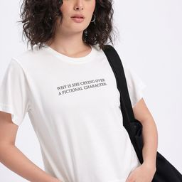 glitchez Typography Print Regular Fit T-shirt-image-2