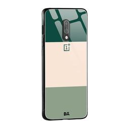 DailyObjects Green & Beige Triplet OnePlus 7 Glass Mobile Case image 2