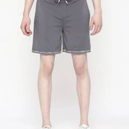 Fitz Charcoal Grey Slim Fit Shorts-picture-31