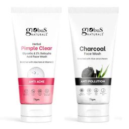 Globus Naturals Herbal Pimple Clear & Charcoal Face Wash Combo-2