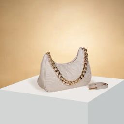 Forever Glam by Pantaloons Beige Quilted Medium Hobo Shoulder Bag-image-74