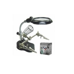 TE-801 Multi-function LED Magnifier PCB Soldering iron Stand Holder Table Magnifying glass 35X 12X w/ 2-LED Light image 2